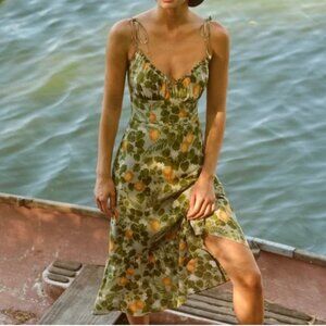 Reformation Midi Orange Grove Embry Midi Dress Size 10